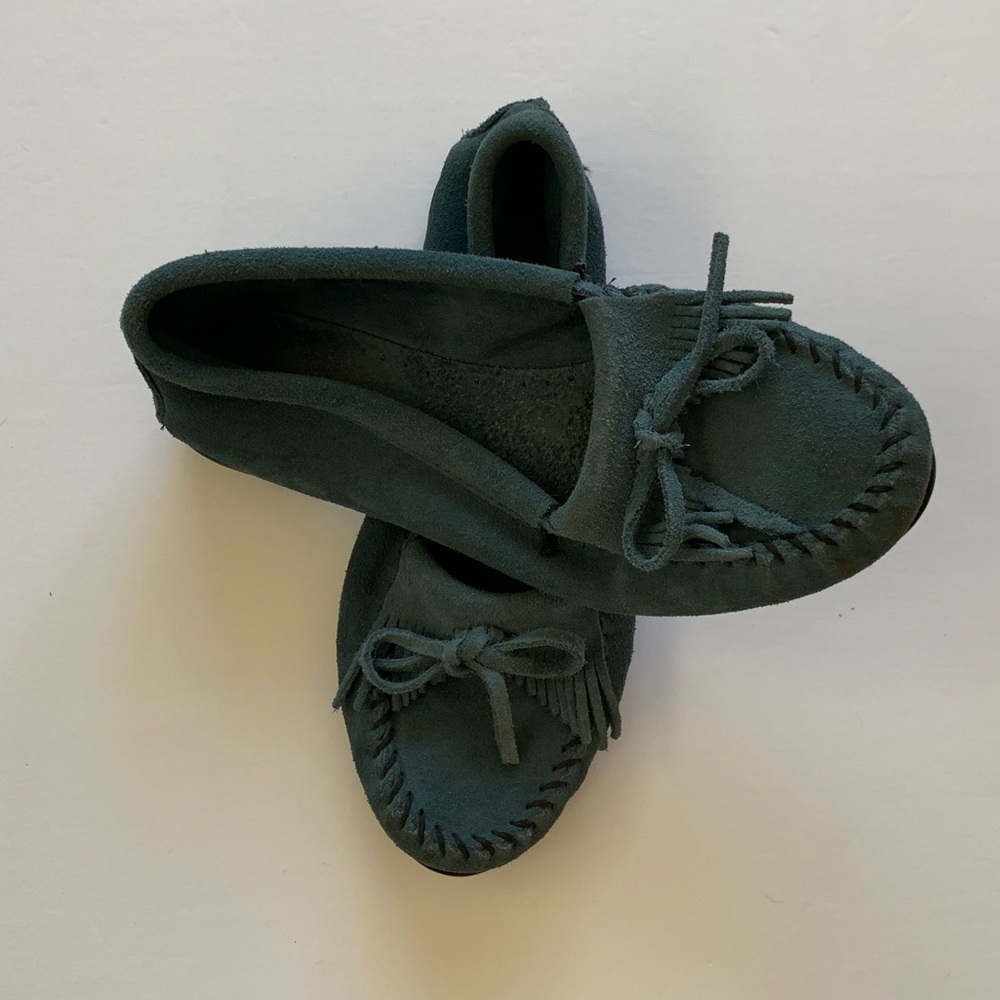 Minnetonka moccasins teal blue